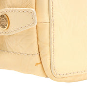Round Macadam Plate Shoulder Bag - Cream Yellow