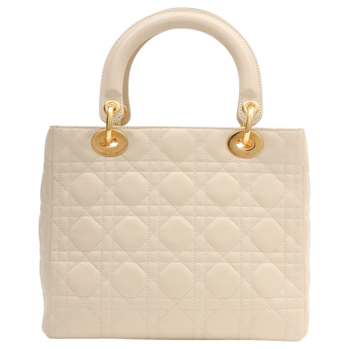 Lady Dior Cannage 缝线两用包 M 象牙色
