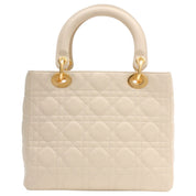 Lady Dior Cannage 缝线两用包 M 象牙色