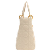 Lady Dior Cannage Stitch 2-Way Bag M Ivory