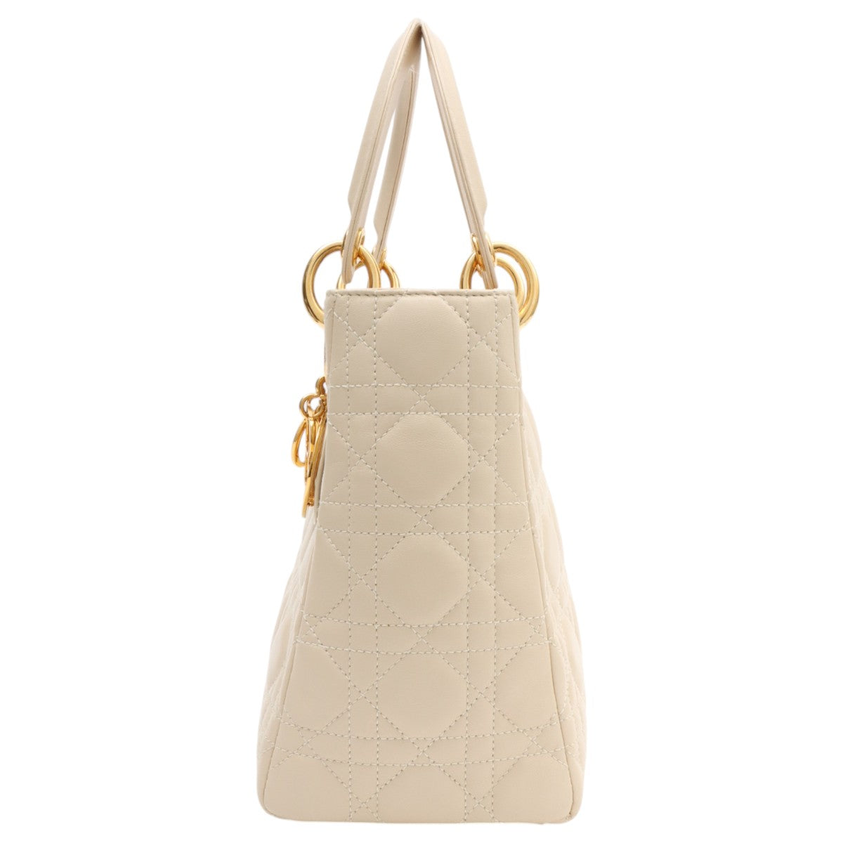 Lady Dior Cannage 缝线两用包 M 象牙色