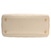 Lady Dior Cannage Stitch 2-Way Bag M Ivory