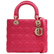 Lady Dior Cannage Stitch 2-Way Bag M Pink
