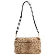 Calf Hair Leopard Print Shoulder Bag Beige/Black