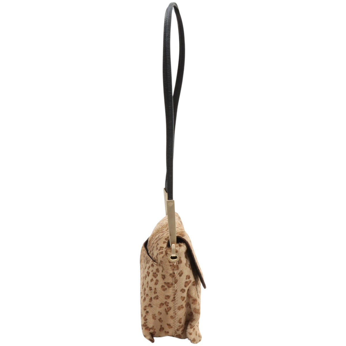 Calf Hair Leopard Print Shoulder Bag Beige/Black