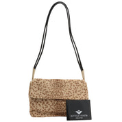 Calf Hair Leopard Print Shoulder Bag Beige/Black