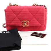circa 2021 Wool Chanel 19 2-way Bag Pink