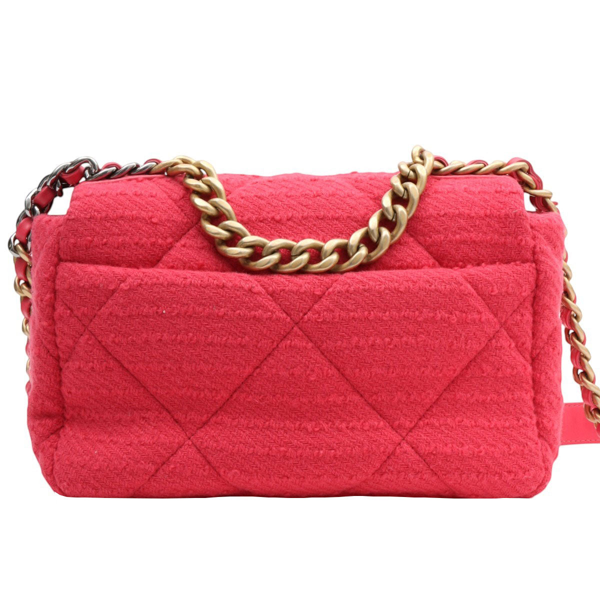 circa 2021 Wool Chanel 19 2-way Bag Pink