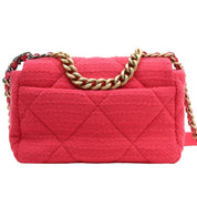 circa 2021 Wool Chanel 19 2-way Bag Pink