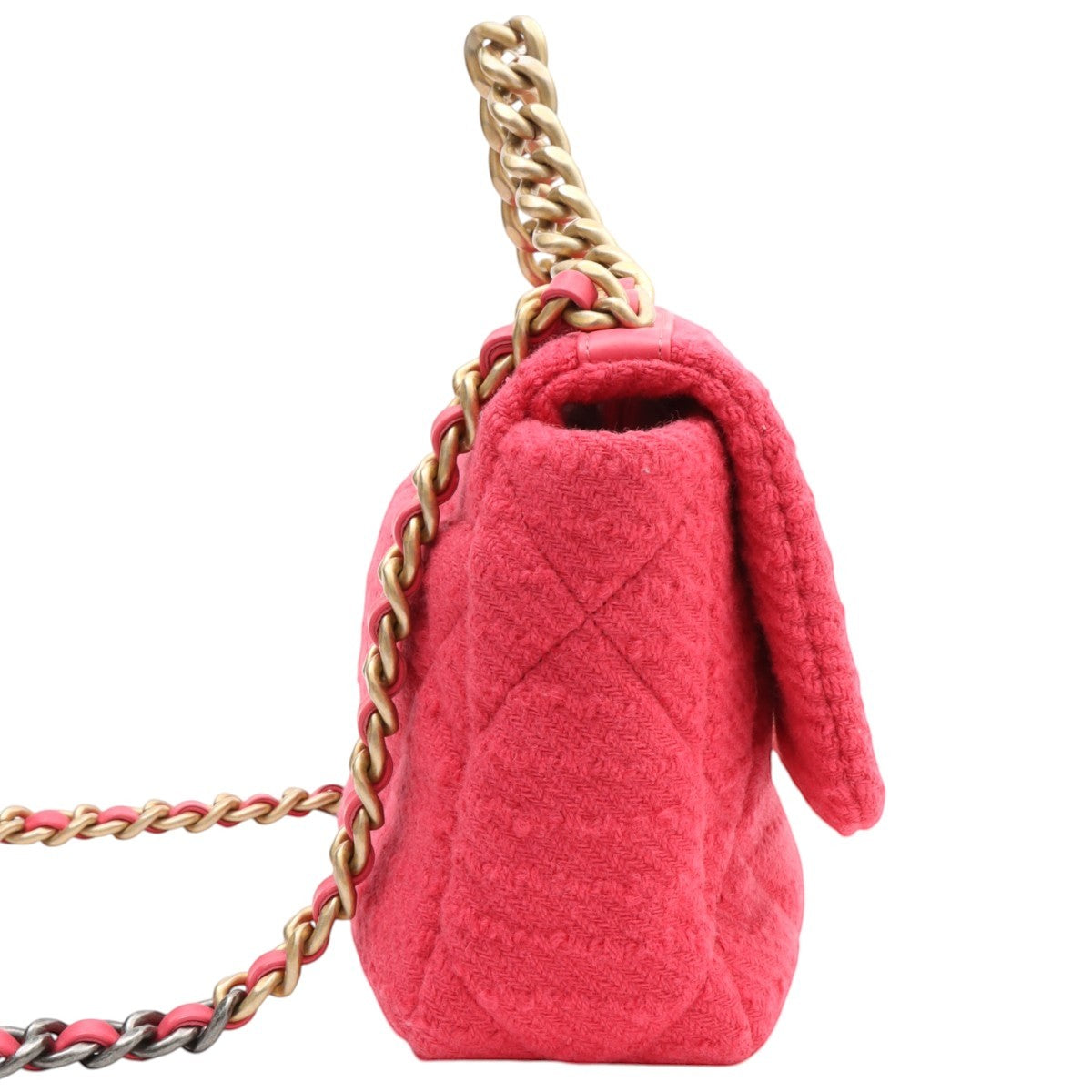 circa 2021 Wool Chanel 19 2-way Bag Pink