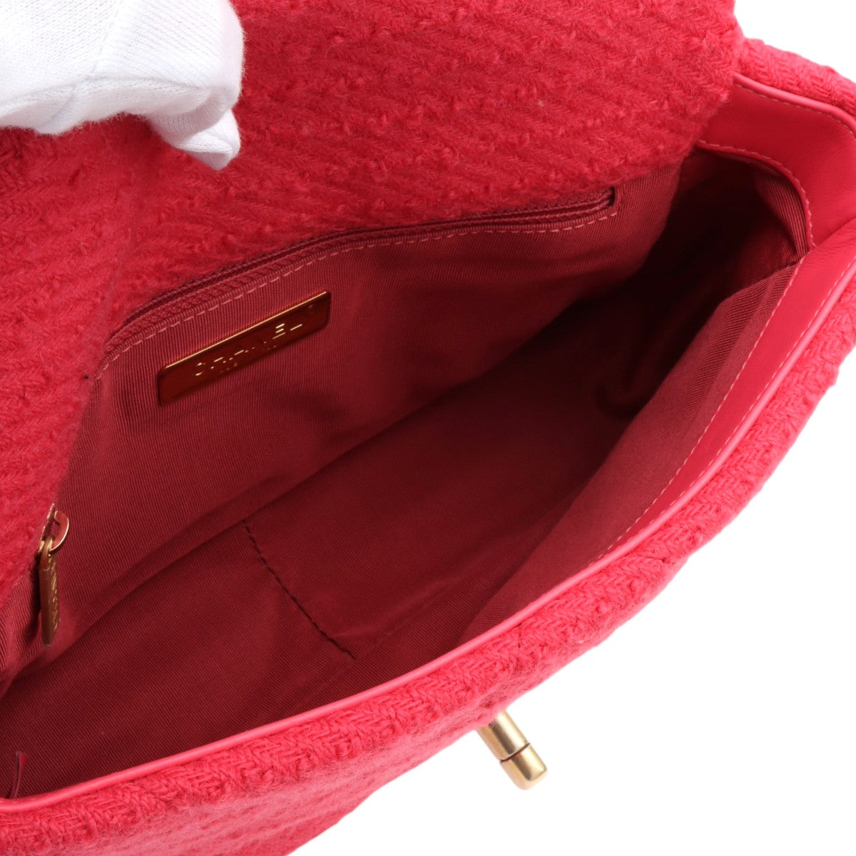 circa 2021 Wool Chanel 19 2-way Bag Pink