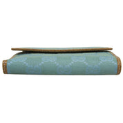 Canvas GG Pattern Compact Wallet Light Blue/Brown