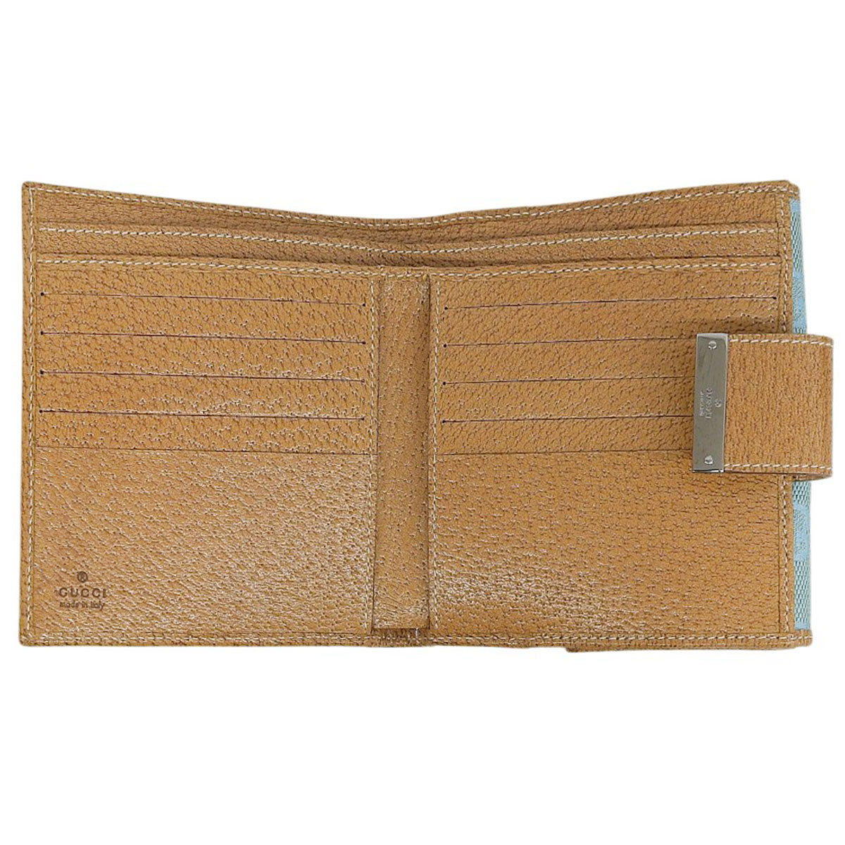 Canvas GG Pattern Compact Wallet Light Blue/Brown