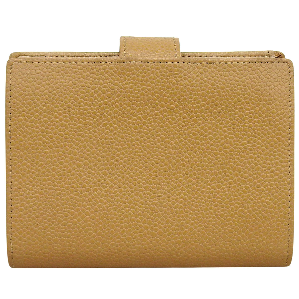 Circa 2003 caviar skin CC mark stitched wallet, beige