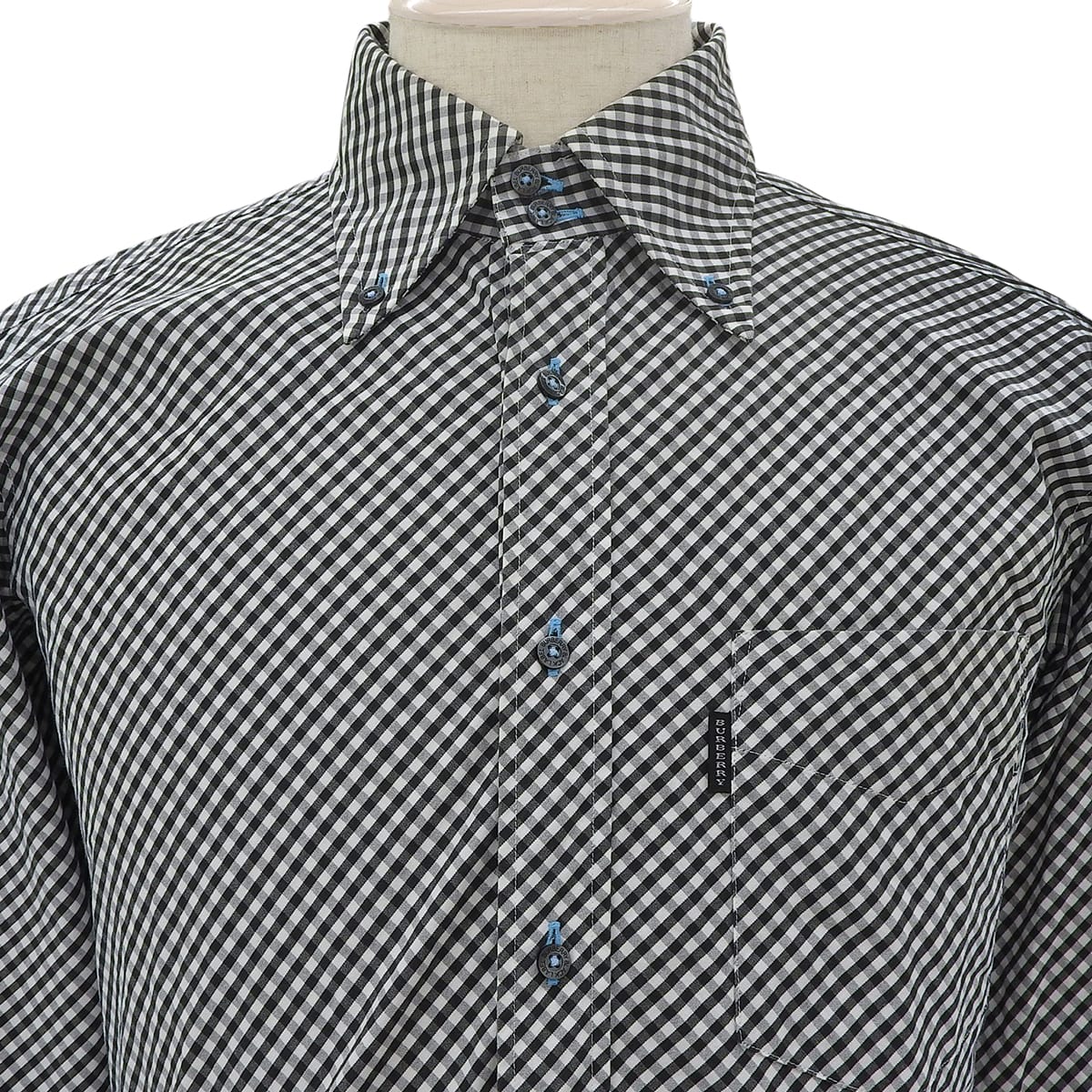 Gingham Check Pattern Shirt #2 Black/White
