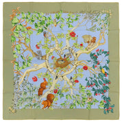 Carré 90 Au Coeur Des Bois Scarf Light Blue/Multi