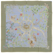 Carré 90 Au Coeur Des Bois Scarf Light Blue/Multi