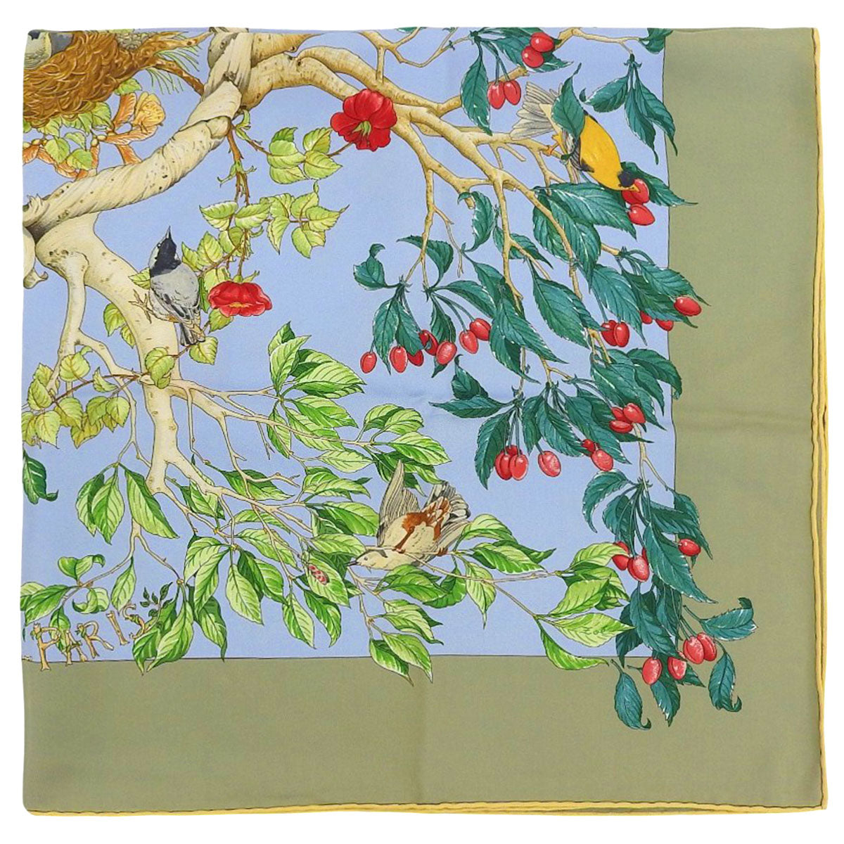Carré 90 Au Coeur Des Bois Scarf Light Blue/Multi