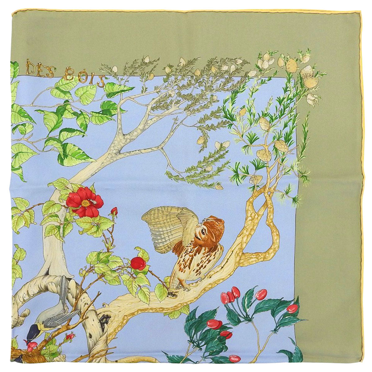 Carré 90 Au Coeur Des Bois Scarf Light Blue/Multi