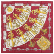 Carré 90 Cliquetis Scarf Bordeaux/White