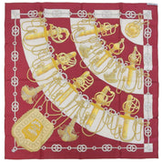 Carré 90 Cliquetis Scarf Bordeaux/White