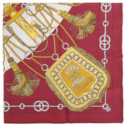 Carré 90 Cliquetis Scarf Bordeaux/White