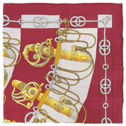 Carré 90 Cliquetis Scarf Bordeaux/White