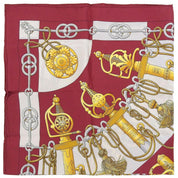 Carré 90 Cliquetis Scarf Bordeaux/White