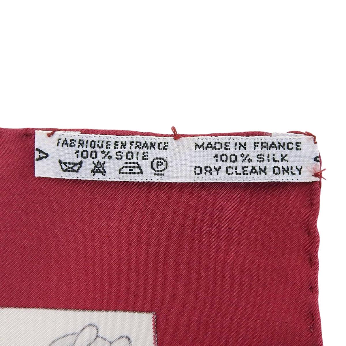 Carré 90 Cliquetis Scarf Bordeaux/White