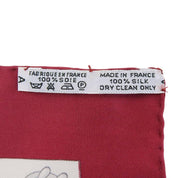 Carré 90 Cliquetis Scarf Bordeaux/White