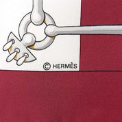 Carré 90 Cliquetis Scarf Bordeaux/White