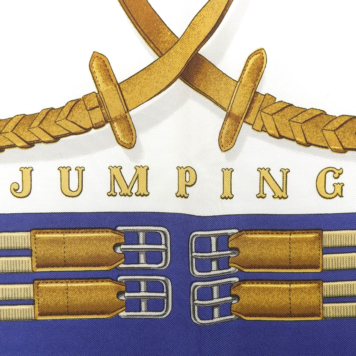 カレ90 JUMPINGスカーフ ブルー/ホワイト/イエロー