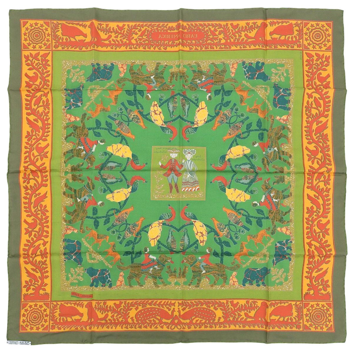 Carré 90 Early America Scarf Green/Multi