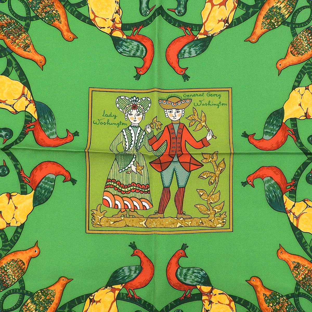Carré 90 Early America Scarf Green/Multi