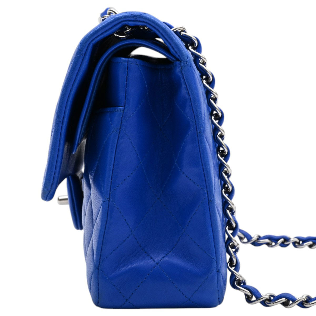 2009年頃製 クラシックフラップチェーンバッグ25cm ブルー