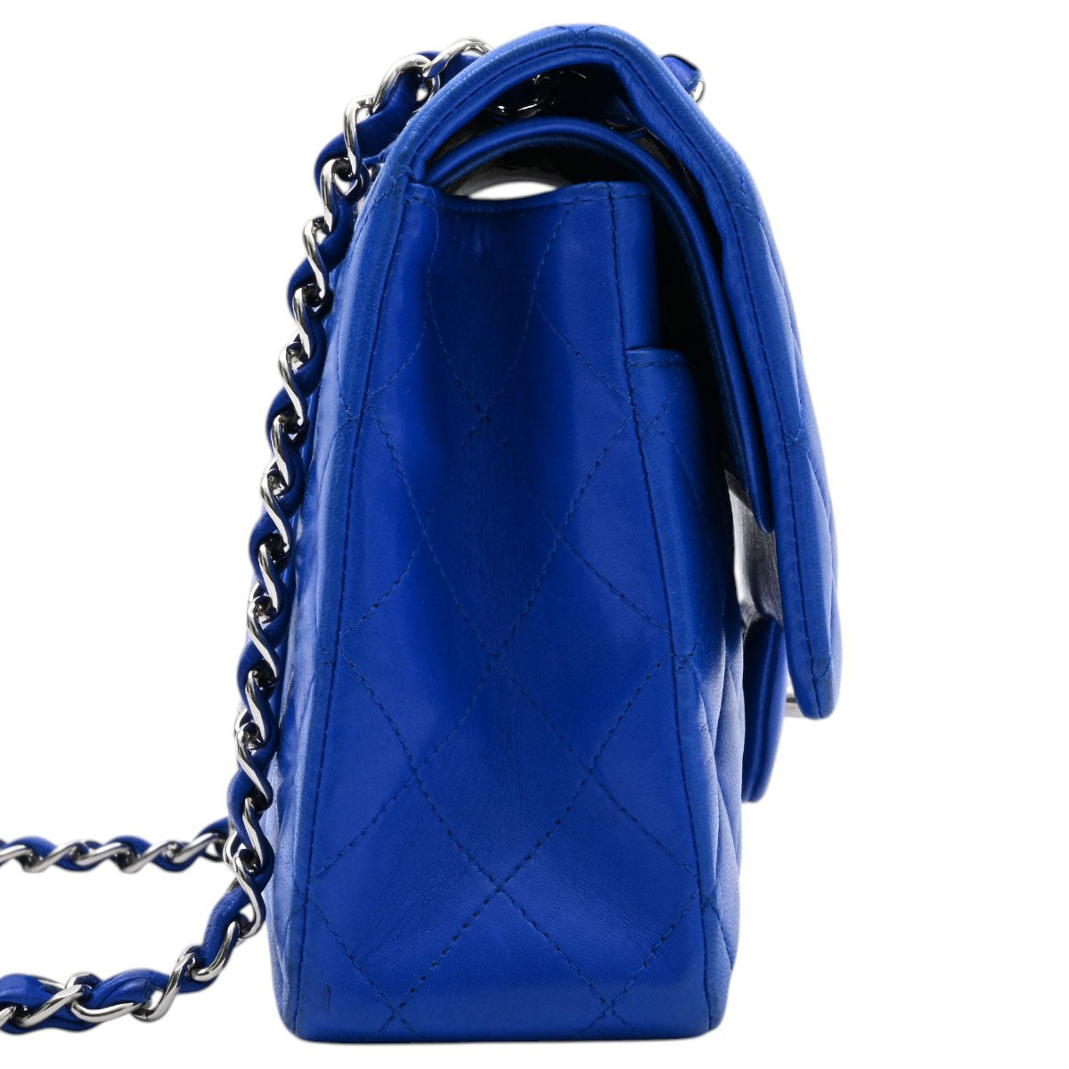 2009年頃製 クラシックフラップチェーンバッグ25cm ブルー