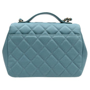 2019 Matelasse Stitch CC Turn-Lock 2-Way Bag, Light Blue