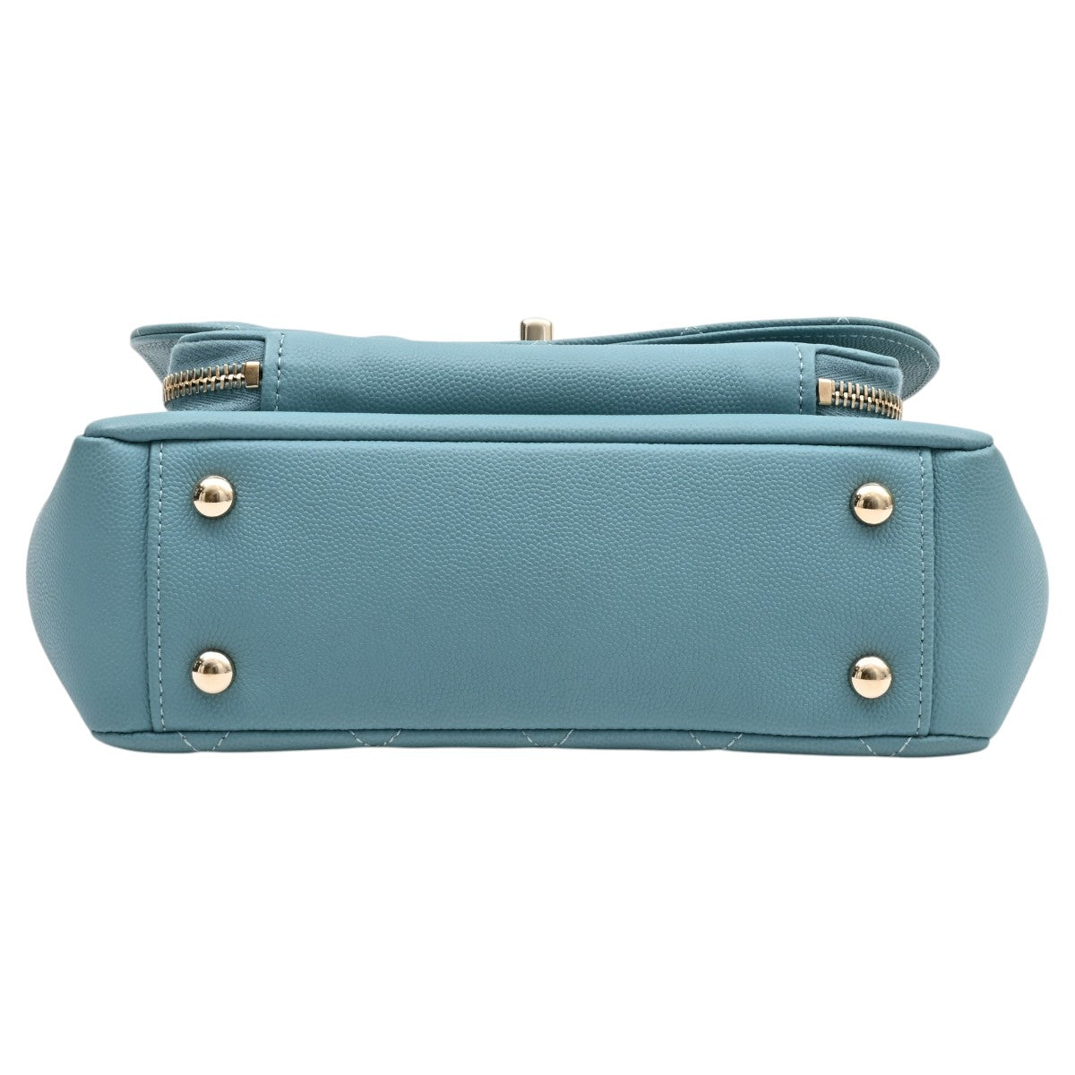 2019 Matelasse Stitch CC Turn-Lock 2-Way Bag, Light Blue