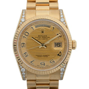 2006年頃製 18Kダイヤモンドウェーブフェイスデイデイト 36mm 118338 自動巻き シャンパン