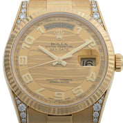2006年頃製 18Kダイヤモンドウェーブフェイスデイデイト 36mm 118338 自動巻き シャンパン