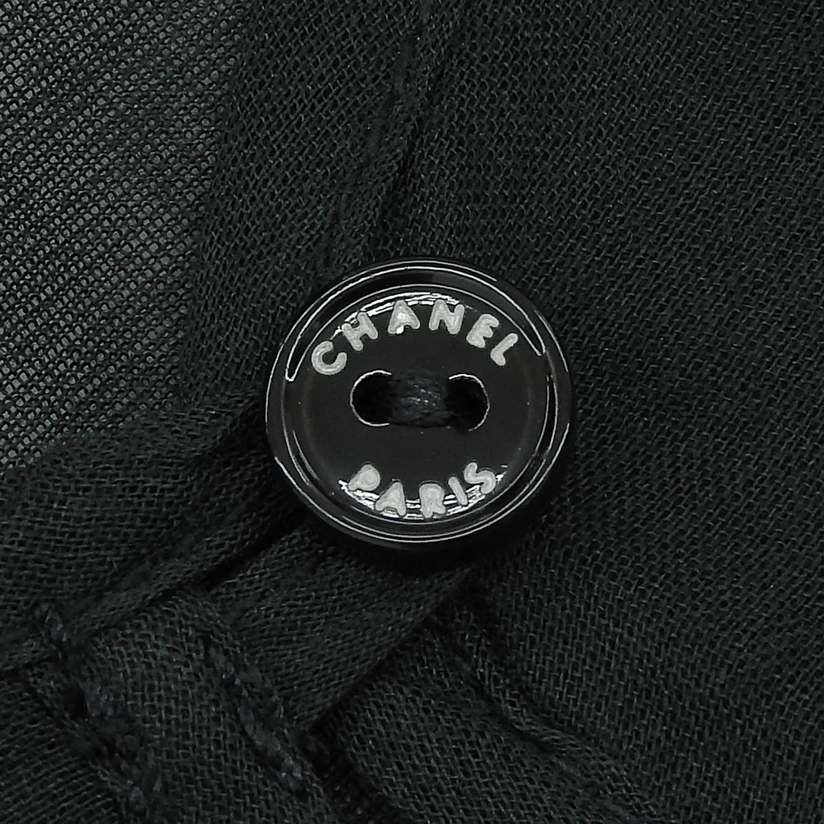 2007年製 カメリアCCマーク刺繍シースルー長袖トップス #40 ダークグリーン
