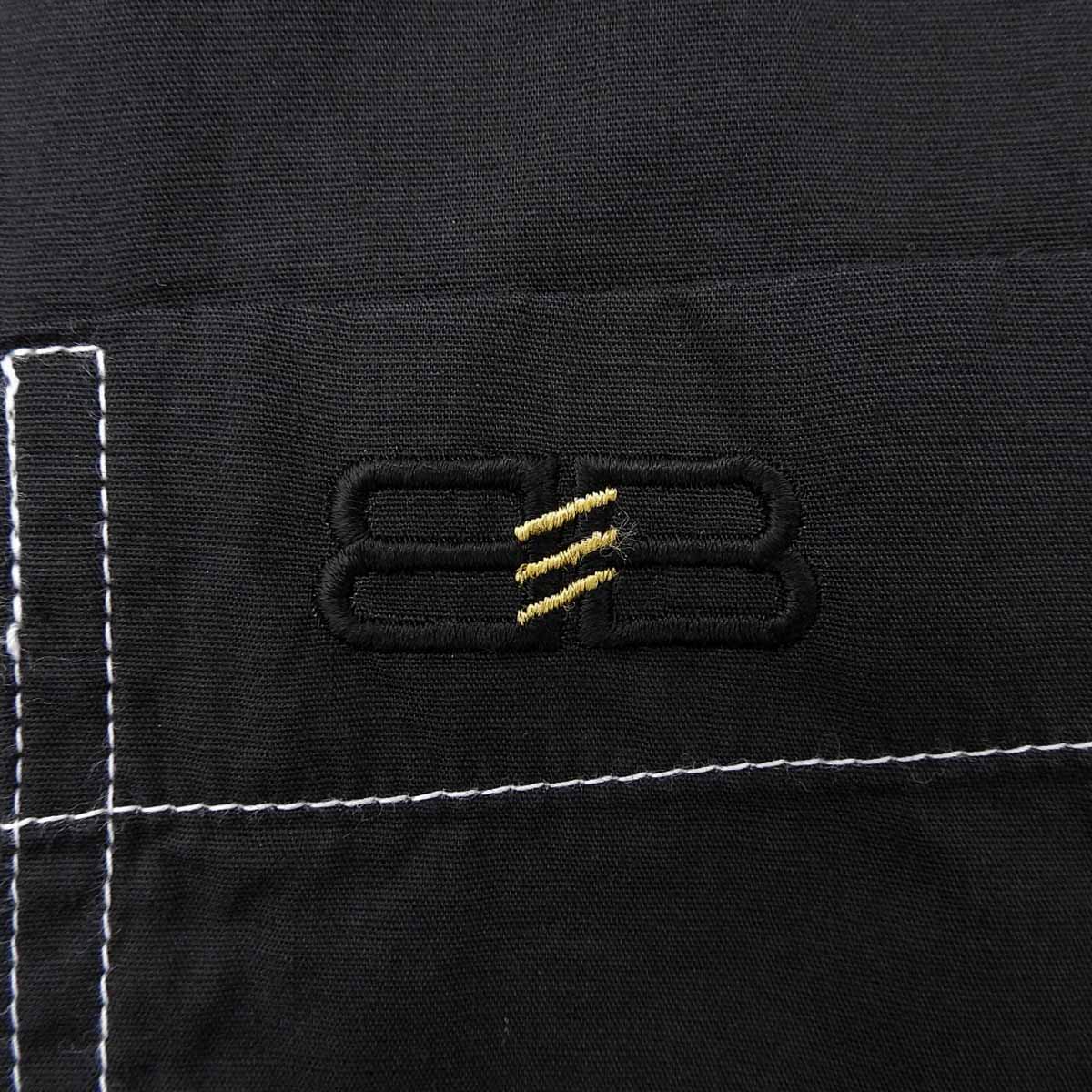 ロゴ刺繍長袖シャツ #M ブラック
