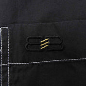 ロゴ刺繍長袖シャツ #M ブラック