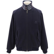 Nova Check Lining Stand Collar Zip-Up Blouson #L Navy