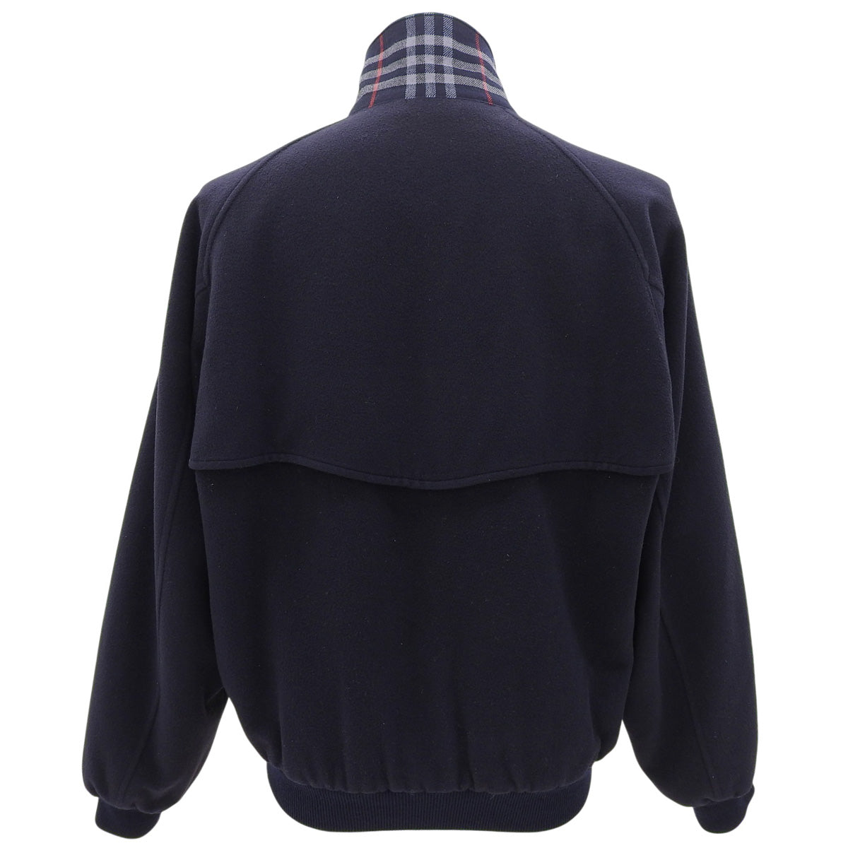 Nova Check Lining Stand Collar Zip-Up Blouson #L Navy