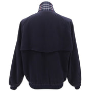 Nova Check Lining Stand Collar Zip-Up Blouson #L Navy