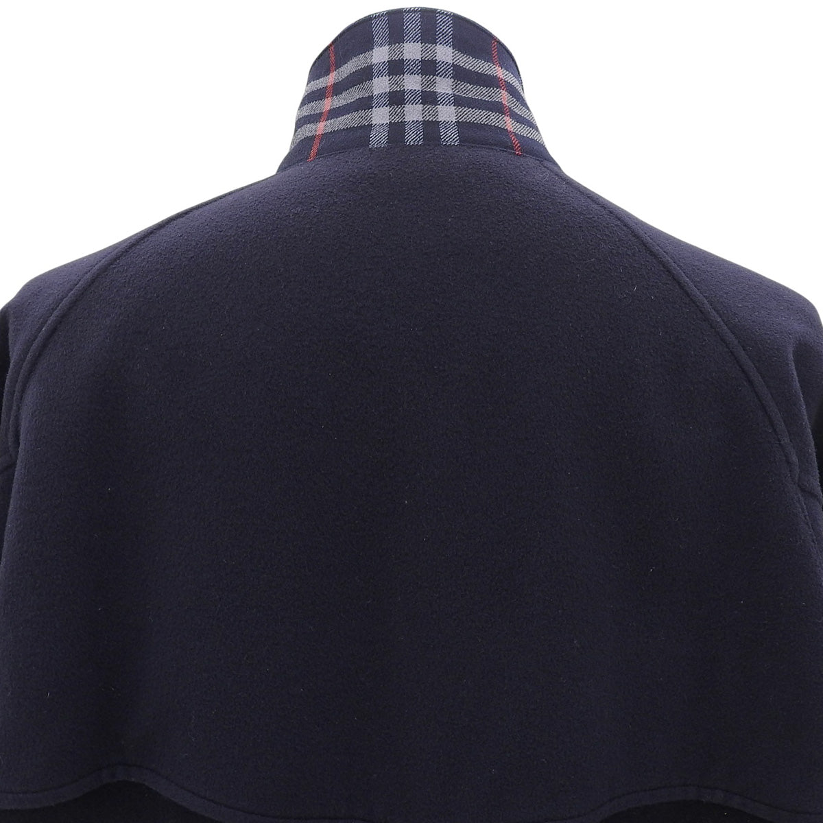 Nova Check Lining Stand Collar Zip-Up Blouson #L Navy