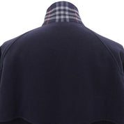 Nova Check Lining Stand Collar Zip-Up Blouson #L Navy