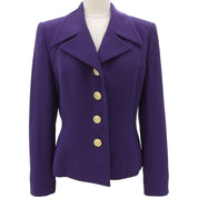 Wool Macadam Button Jacket #39 Purple
