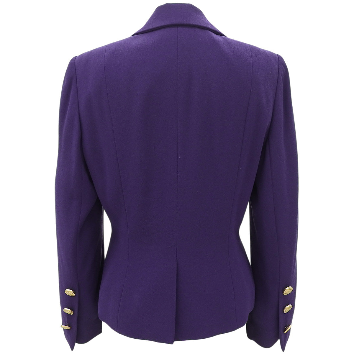 Wool Macadam Button Jacket #39 Purple
